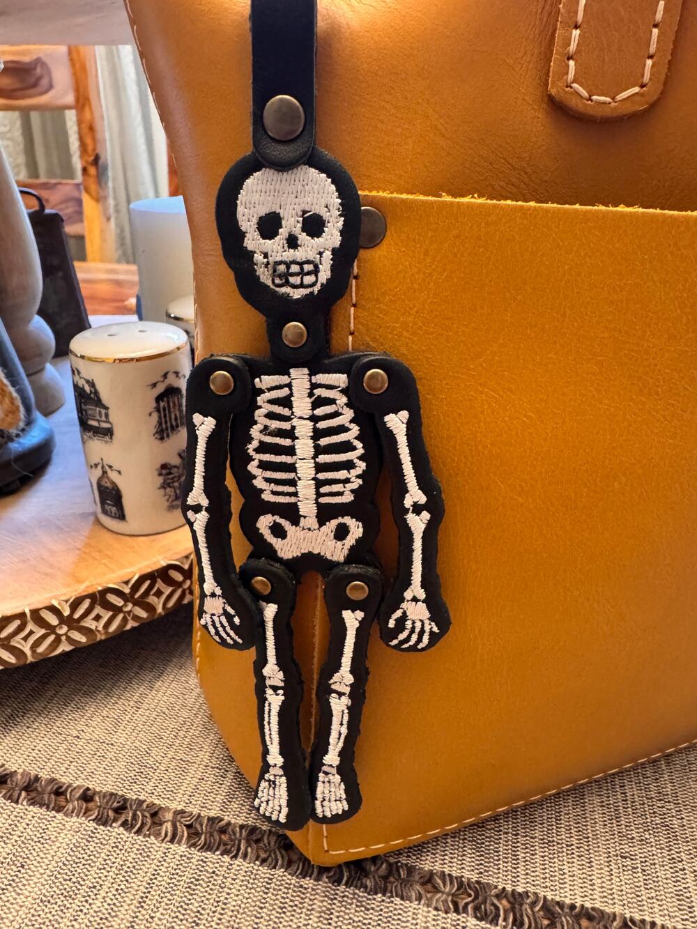 Portland Leather Skeleton Bag Charm Bob Bones Purse Charm NEW!